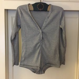 Long sleeve bodysuit size xs Gray grey